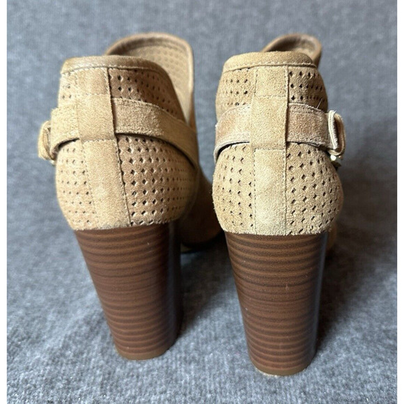 Circus by Sam Edelman Shoes Womens 9.5 Tan Heeled Ankle Booties Peep Toes Boho - Picture 10 of 11
